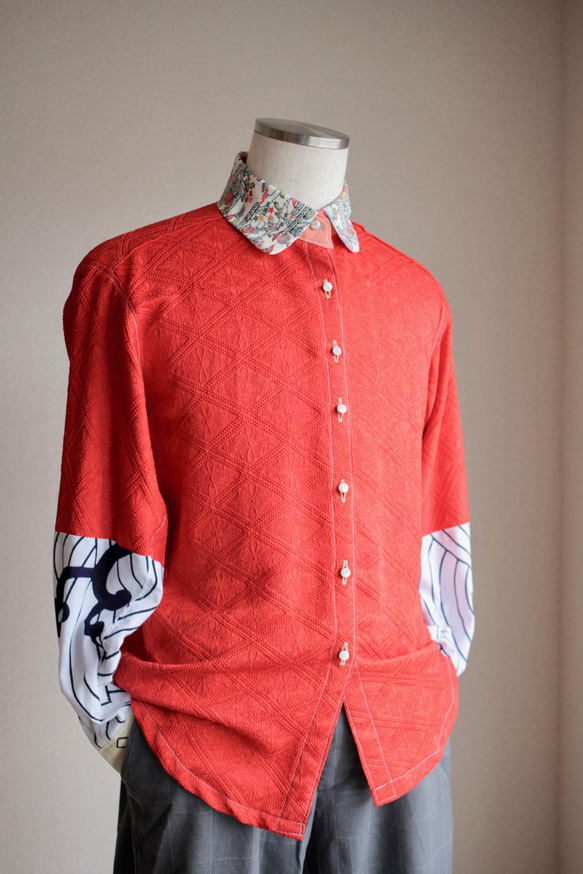 Selling !!!男女皆宜的日本紅色時尚襯衫（no.140） 第1張的照片