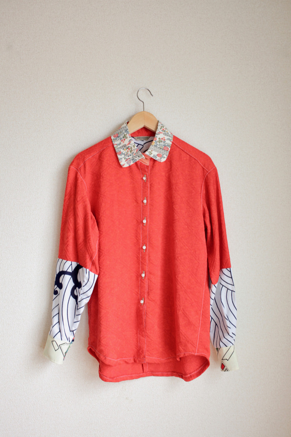 Selling !!!男女皆宜的日本紅色時尚襯衫（no.140） 第2張的照片