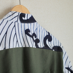 苔綠色，時尚的浴衣男式襯衫（第142號） 第6張的照片