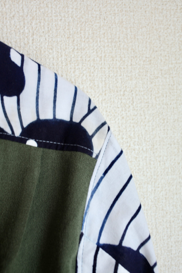 苔綠色，時尚的浴衣男式襯衫（第142號） 第7張的照片