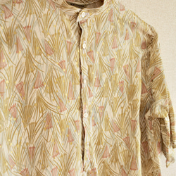 男士植物圖案時尚和服半開襟襯衫（No.151） 第2張的照片