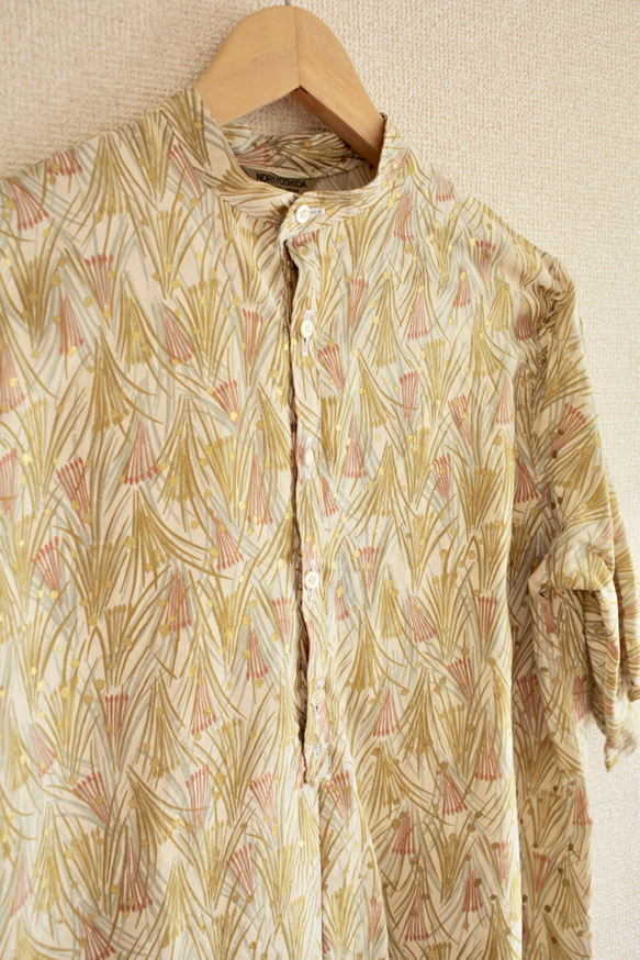 男士植物圖案時尚和服半開襟襯衫（No.151） 第2張的照片
