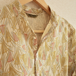 男士植物圖案時尚和服半開襟襯衫（No.151） 第3張的照片