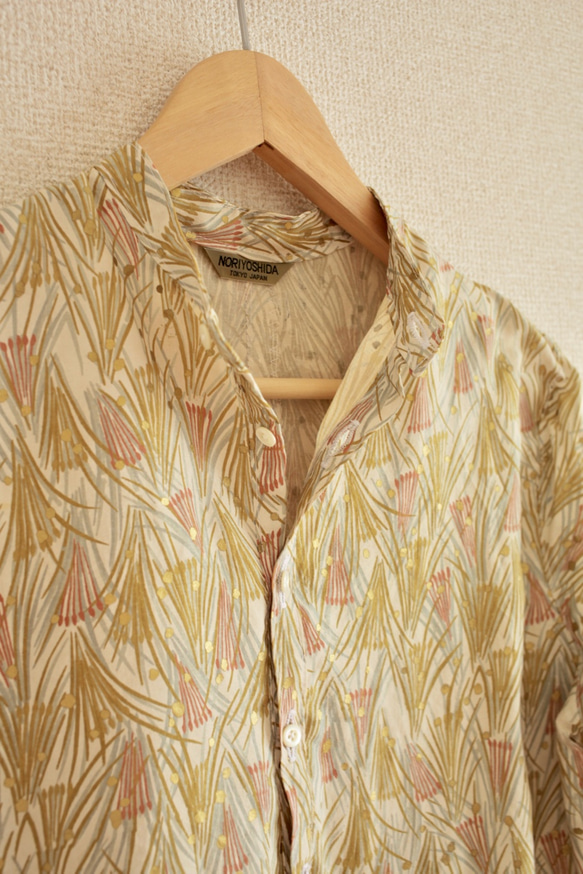 男士植物圖案時尚和服半開襟襯衫（No.151） 第3張的照片