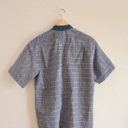 Men's ゆかた生地の涼しげhalf placket shirt (no.171) 6枚目の画像