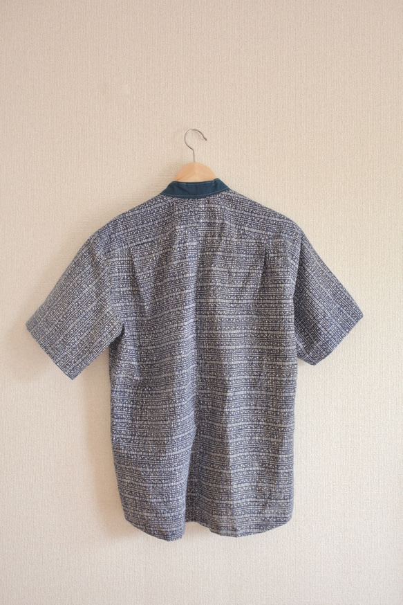Men's ゆかた生地の涼しげhalf placket shirt (no.171) 6枚目の画像