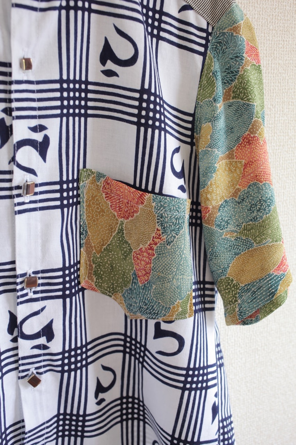 Men's 浴衣とキモノのおしゃれカジュアル半袖シャツ (no.179) 5枚目の画像