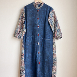 Blue x抽象和服秋季長禮服夾克（第219號） 第3張的照片