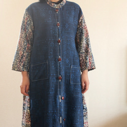 Blue x抽象和服秋季長禮服夾克（第219號） 第10張的照片
