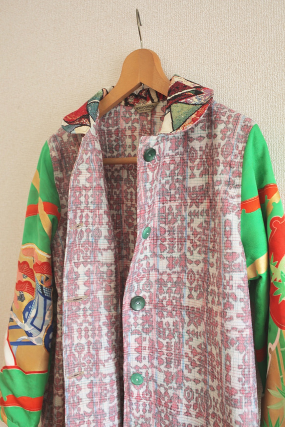 Furisode x PINK Komonori Kimono的秋季Harunomi Eiri長外套（第222號） 第9張的照片
