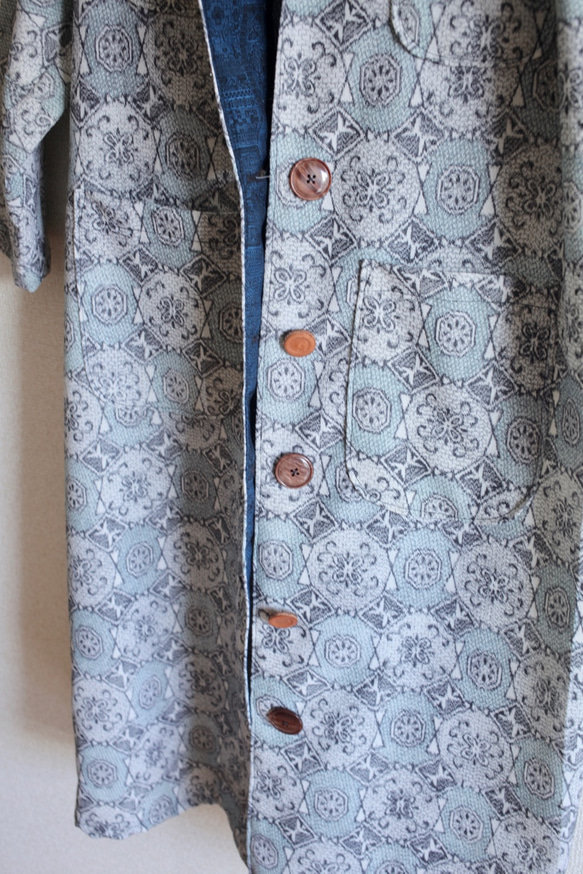 4口袋超大號和服外套：淺藍色（第234號） 第9張的照片
