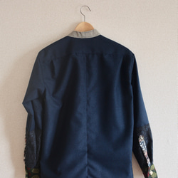 男士時尚成人時尚襯衫的海軍藍和服②（第240號） 第5張的照片