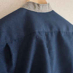 男士時尚成人時尚襯衫的海軍藍和服②（第240號） 第8張的照片