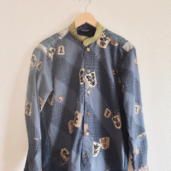 男士shogi和藍色和服個性時尚襯衫（No.241） 第1張的照片
