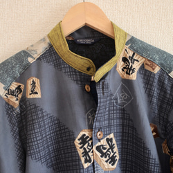 男士shogi和藍色和服個性時尚襯衫（No.241） 第5張的照片