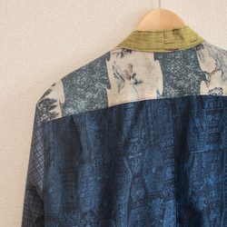 男士shogi和藍色和服個性時尚襯衫（No.241） 第7張的照片