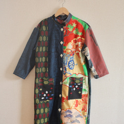 キモノpatchworkのおしゃれなこだわりストレートJacket/dress (no.244) 4枚目の画像