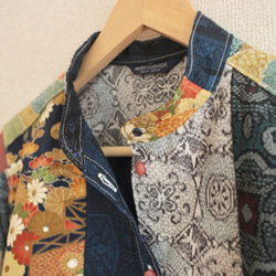 Boyish Kimono拼接成人時尚襯衫（No.245） 第5張的照片
