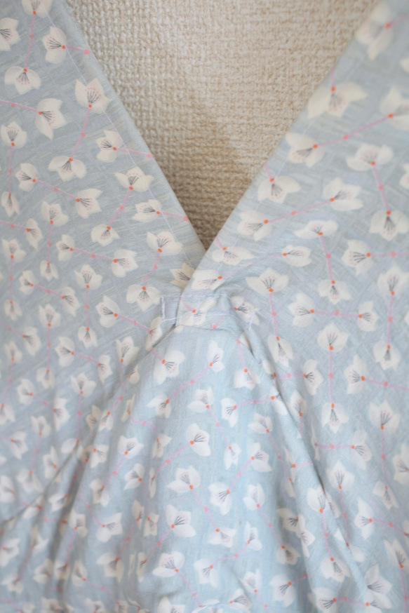 Sakura Flower x柔和淺藍色和服長袖連衣裙（no.334） 第6張的照片