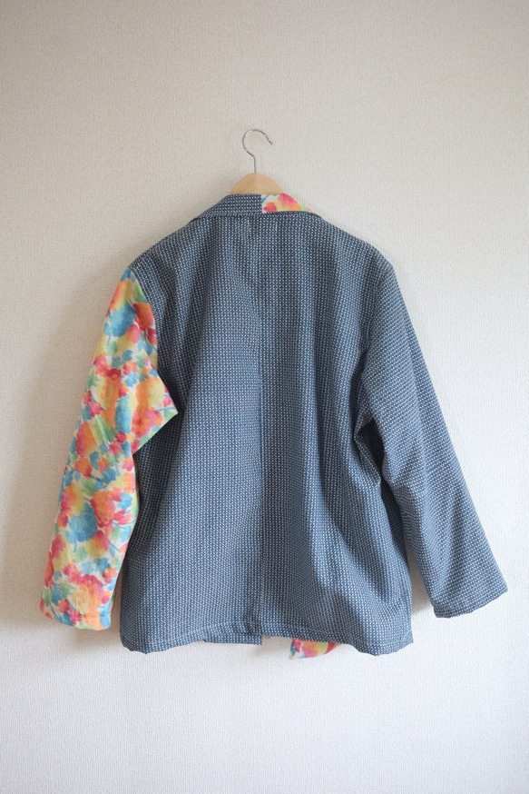 藍色和彩色和服超大號夾克（No.335） 第2張的照片