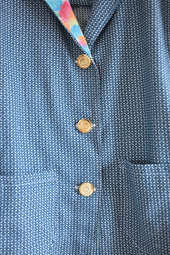 藍色和彩色和服超大號夾克（No.335） 第3張的照片