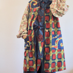 秋季色和服氣球袖圓領長款夾克（no.346） 第1張的照片