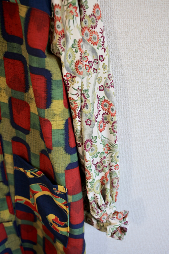 秋季色和服氣球袖圓領長款夾克（no.346） 第4張的照片