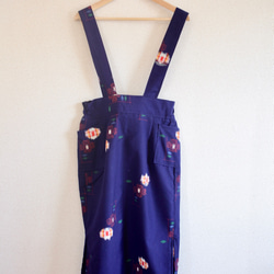 Retro 青絣キモノのジャンパースカート (no.382) 3枚目の画像