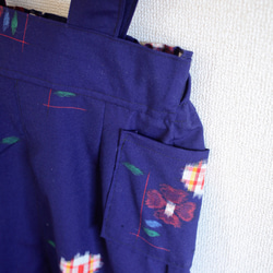 Retro 青絣キモノのジャンパースカート (no.382) 5枚目の画像