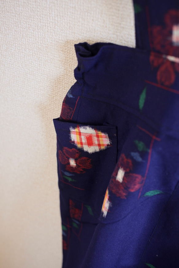 Retro 青絣キモノのジャンパースカート (no.382) 6枚目の画像