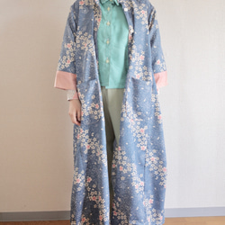 Sakurabuki和Blue Maxi Length Spring Long Jacket（編號408） 第1張的照片