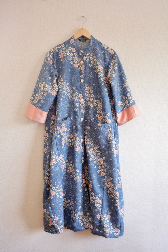 Sakurabuki和Blue Maxi Length Spring Long Jacket（編號408） 第5張的照片