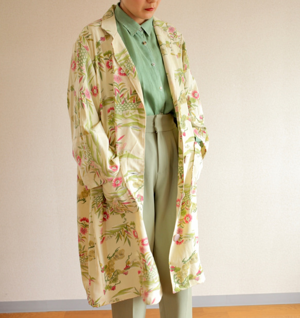 Nadeshiko圖案和服的春季長外套（編號432） 第1張的照片