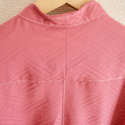 粉色真絲和服中長襯衫連衣裙（no.477） 第6張的照片