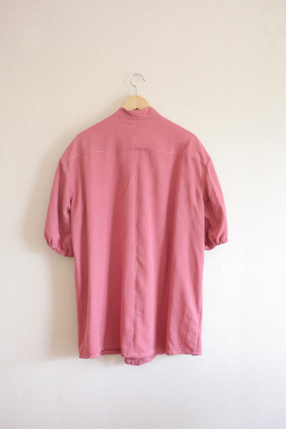 粉色真絲和服中長襯衫連衣裙（no.477） 第9張的照片