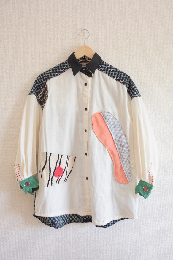 最終銷售!!!和服和棉紗布鮭魚午餐襯衫（編號478） 第2張的照片