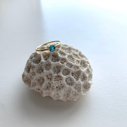 【12月誕生石】淡いブルー色ジルコンのひと粒シンプル夏色リング　ツヤタイプ 3枚目の画像