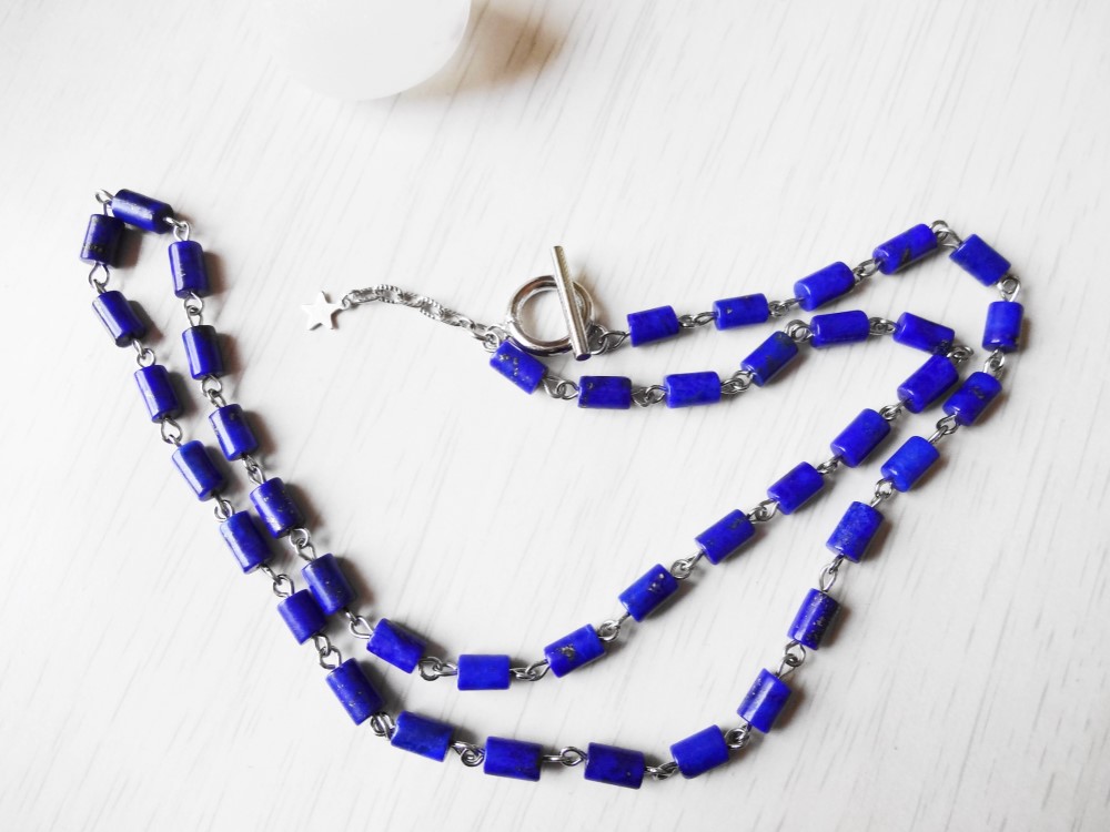 送料無料 流星 ラピスラズリネックレス