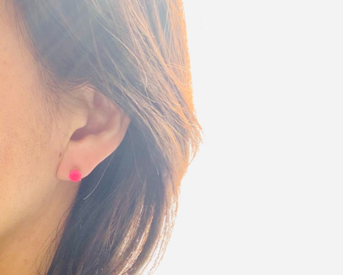 ナチュラルパープルカルセドニー＆ルビーのピアス他　14kgf 14kgf✧︎シーブルーカルセドニーとブルーゴールドストーンの