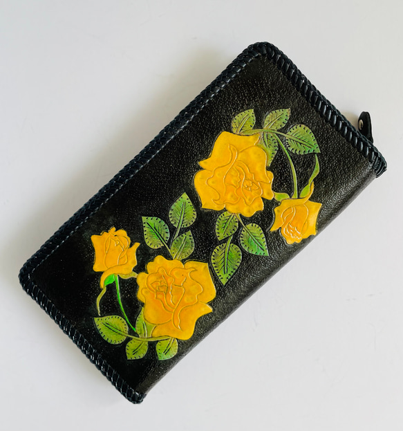 masami♪本革薔薇長財布♪ リニューアル❣️本革長財布／薔薇のお財布 長財布 yunsho 通販