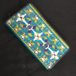 レザークラフト長財布　唐草 楽天市場】【図案】ロングウォレット片面用唐草アリゾナスタイル