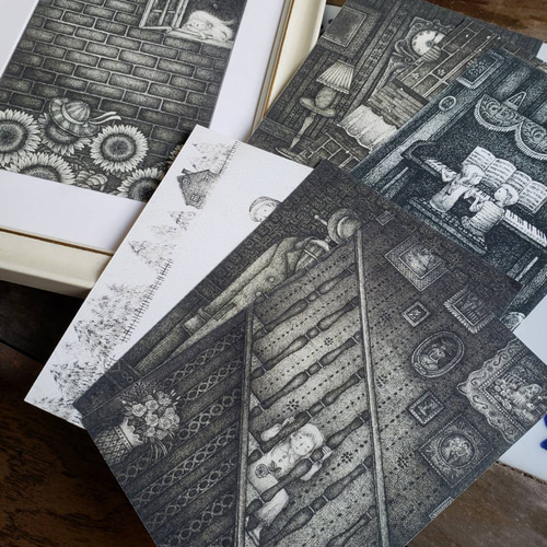 ペン画 複製画 選べる4枚組~ イラスト はなさか兄さん 通販 2802872