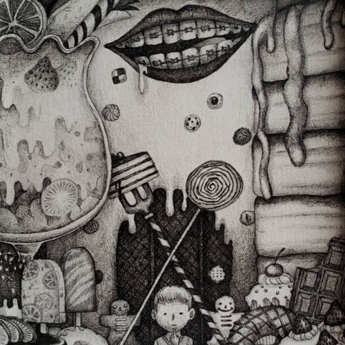 堂免修の10号のペンで書いた絵画です 堂免修の10号のペンで書いた絵画です