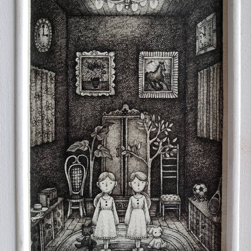 ペン画 301号室「双子の部屋」~ 絵画 はなさか兄さん 通販