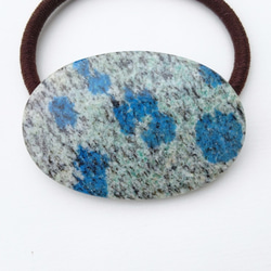 天然石の髪飾り「青いドット K2ジャスパー」 3枚目の画像