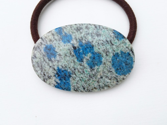 天然石の髪飾り「青いドット K2ジャスパー」 3枚目の画像