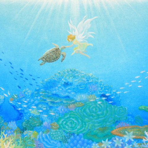 原画no.50 海霊 子海亀の旅 絵画 ケンちゃんの天然石工房 通販｜Creema 