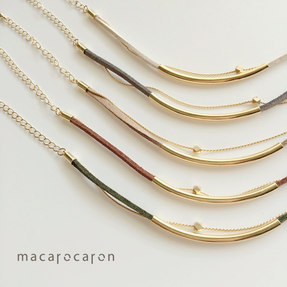 macarocaron #217 / スエードチェーンのダブルブレスレット 4枚目の画像