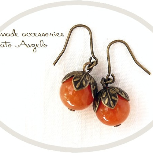 ◇◇天然石レッドアベンチュリンの一粒ピアス(p-055)AG ピアス（フック  