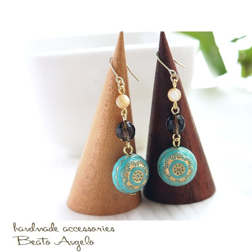 こむぎぱん ！ Hirotaka D Hoop スモーキークォーツピアス こむぎぱん